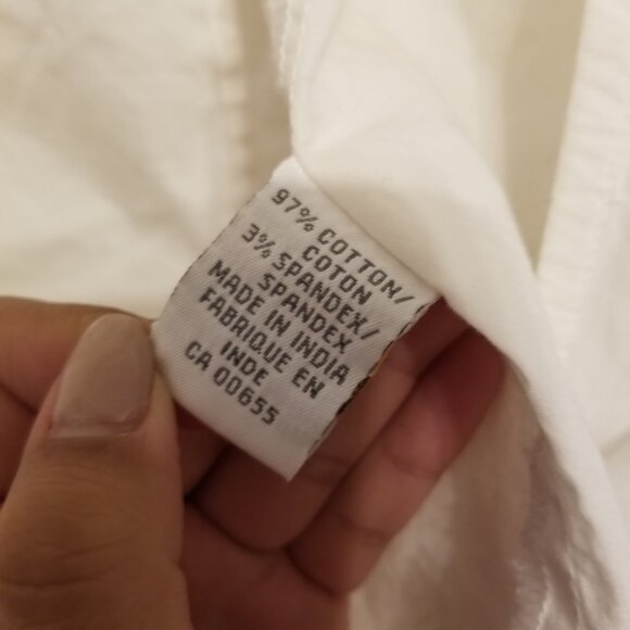 White Cotton Wrap Top Collared Tie Long Sleeves Preppy Blouse Medium Smart Set - Picture 7 of 15